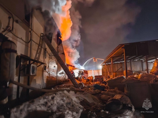 В Ижевске сотрудники МЧС России ликвидируют крупный пожар 