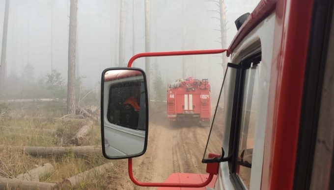 Аэромобильная группировка МЧС Удмуртии помогает в ликвидации природного пожара в Мордовии